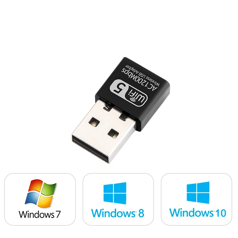 Миниатюрный USB Wi-Fi адаптер 1200 Мбит/с сетевая Двухдиапазонная 2 4G/5 ГГц Ethernet