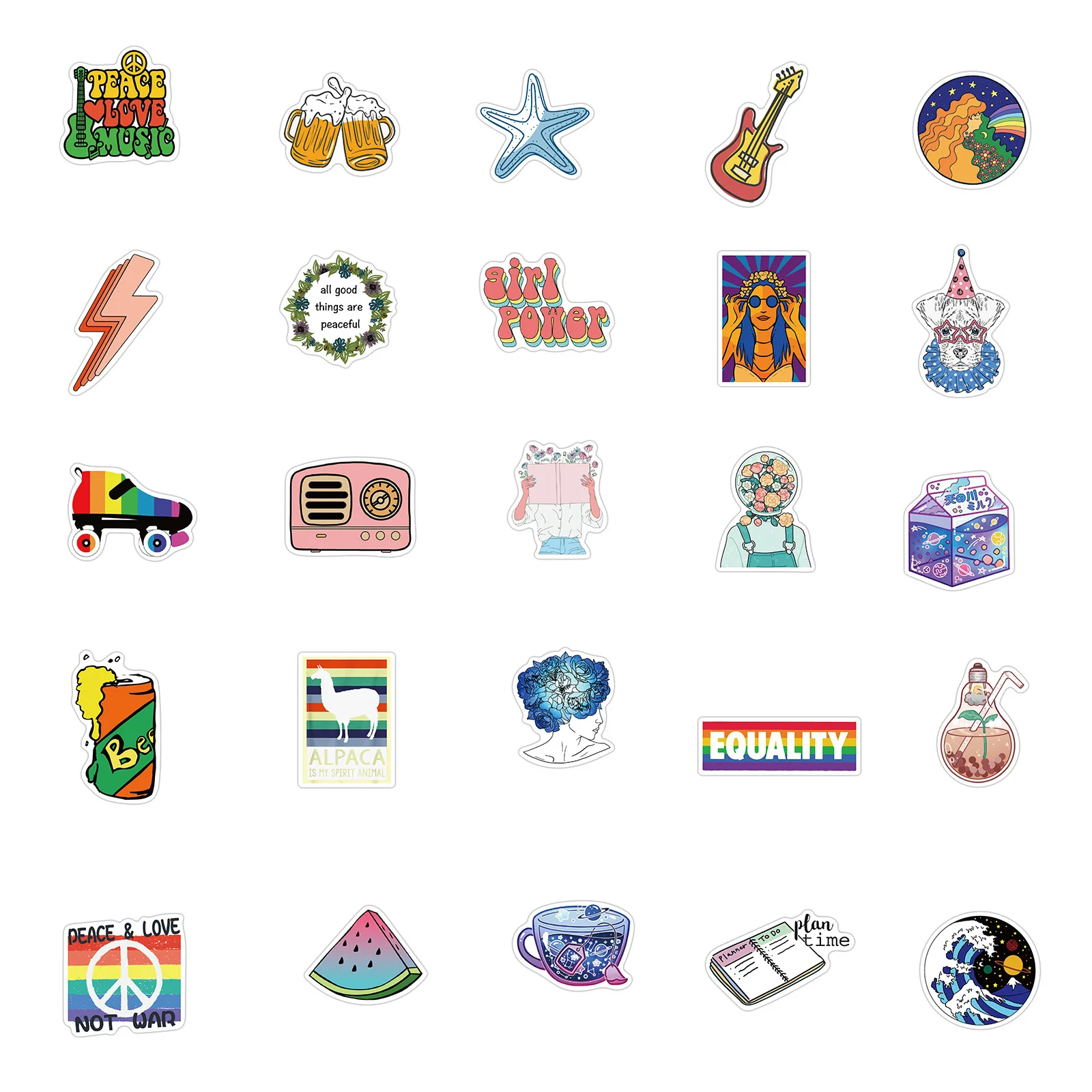 

10/50/100PCS VSCO Cartoon Small Fresh Stickers Graffiti Waterproof Classic Sticker DIY Phone Snowboard Laptop Luggage Fridge