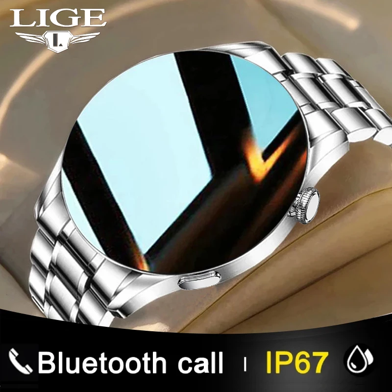 Смарт часы LIGE мужские с Bluetooth фитнес трекером и сенсорным экраном|Смарт-часы| |