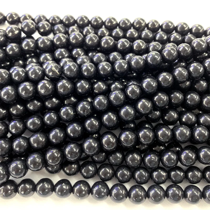 Вимейк Русская Черная Шунгитовая Ожерелье Браслеты Серьги Кольцо Круглые Бусины Для Изготовления Украшений Полудрагоценный Ручной Дизайн 06369