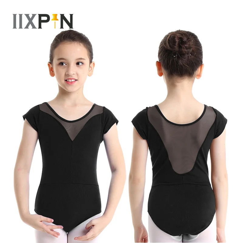 Балетные трико для девочек детское платье балерины с короткими рукавами круглый