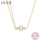 Ожерелье ROXI в двойном стиле женское, Ювелирное Украшение из серебра 925 пробы с кристаллами для девушек, Свадебный чокер