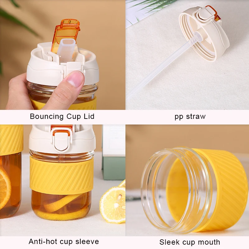 Портативная кофейная кружка Holaroom Красивая стеклянная чашка бутылка для воды с