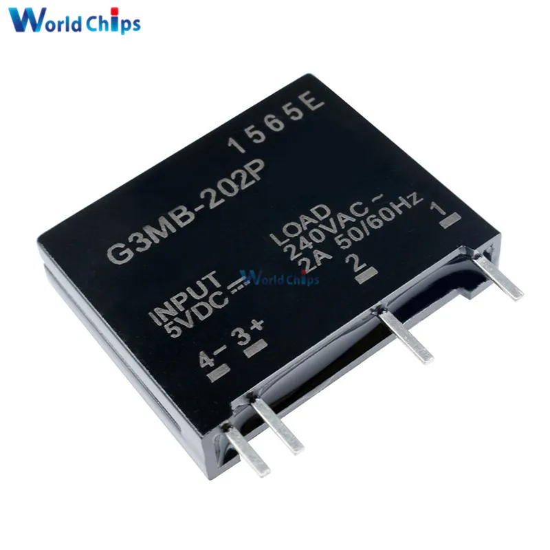 Релейный модуль Φ G3MB 202P PCB SSR In 5V DC Out 240V AC 2A твердотельный релейный | Электронные