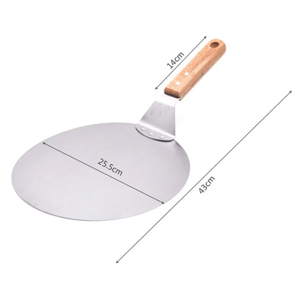 

1 PC Pizza Shovels Anti-scalding Wooden Handle Round High Quality Stainless Steel Cake Shovel Baking Tool Kitchen Utensils