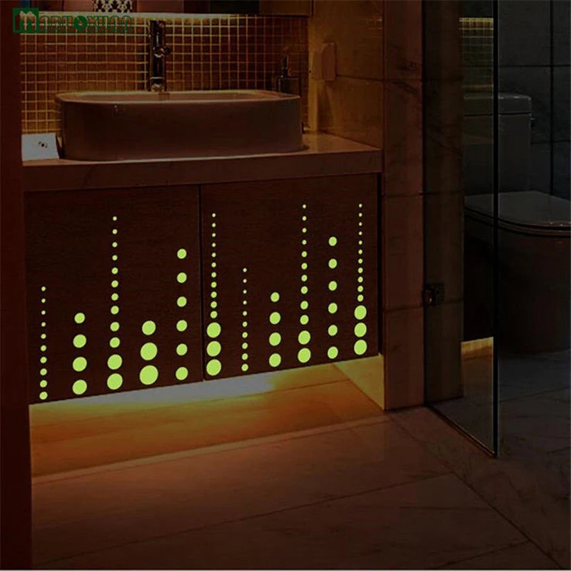 Светящиеся наклейки на стену в виде темных звезд круглые горошек 400 шт. домашний