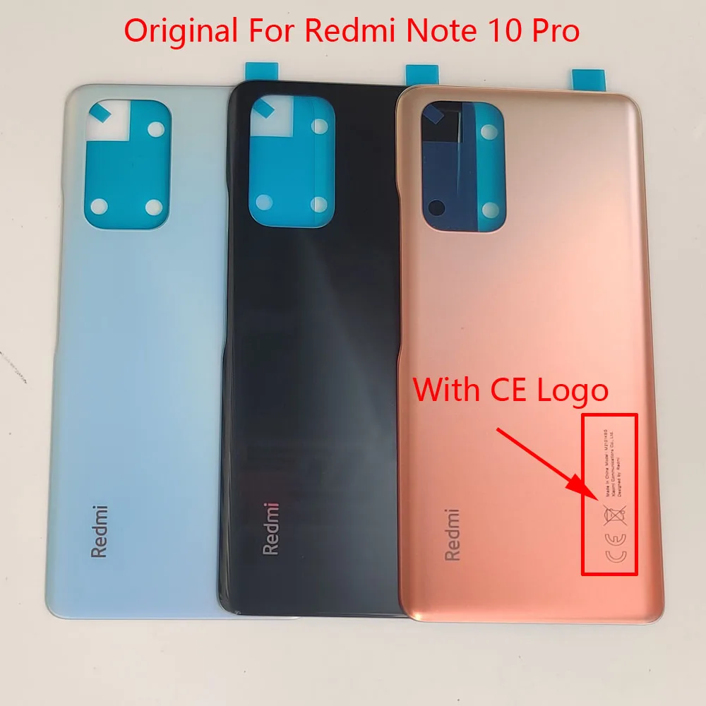 Оригинальная задняя крышка Gorilla Glass для Xiaomi Redmi Note 10 Pro аккумулятора Note10 pro запасная