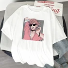 Женская летняя футболка в стиле Харадзюку для костюмированной вечеринки по японскому аниме Yarichin B клуб эстетика женские футболки Kawaii с коротким рукавом топы, женские футболки
