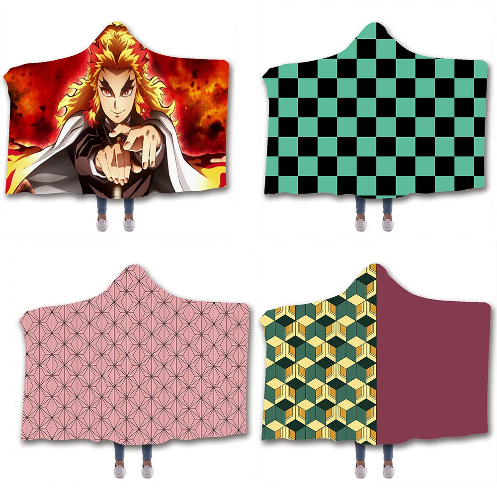 

Wearable Cartoon Fur Blanket with Hooded Totoro Cute Bed Coral Velvet Warm Throw Blanket In Winter Japanese