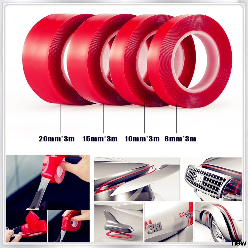 Автомобильная акриловая лента 3 м для ремонта автомобилей термостойкая