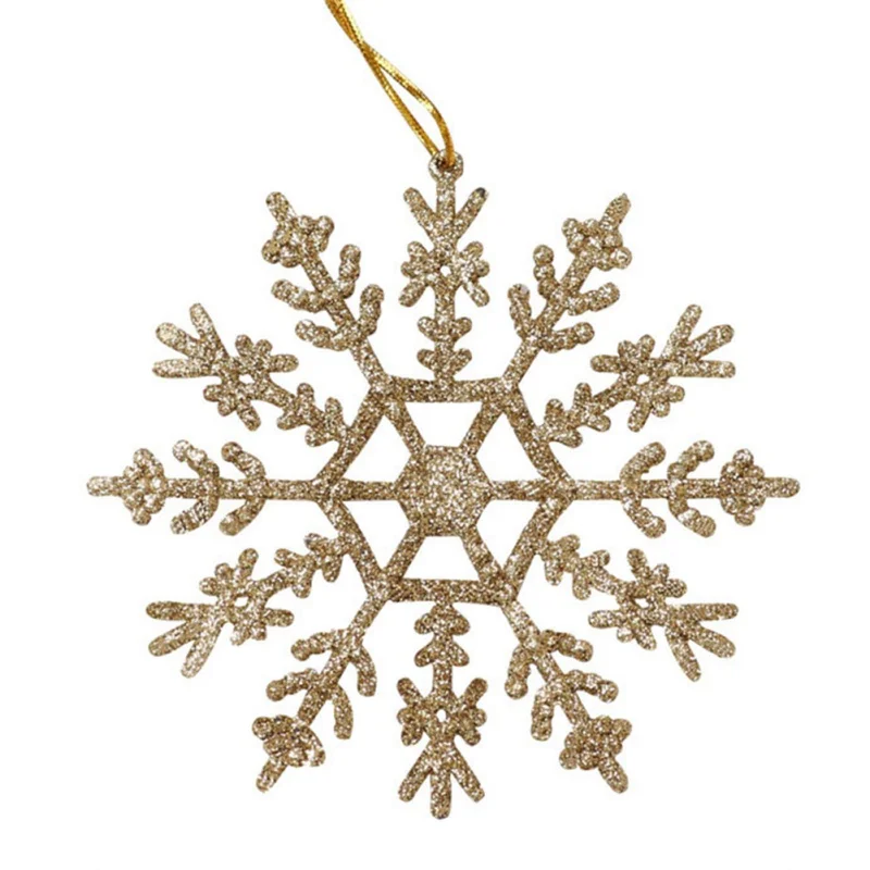 Пластиковые посыпать порошок Снежинка Висячие украшения Рождественская елка