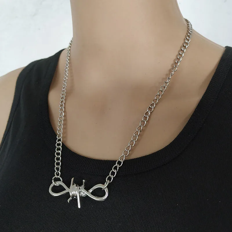 Новинка 2019 мужское и женское ожерелье ручной работы с шипами металлический