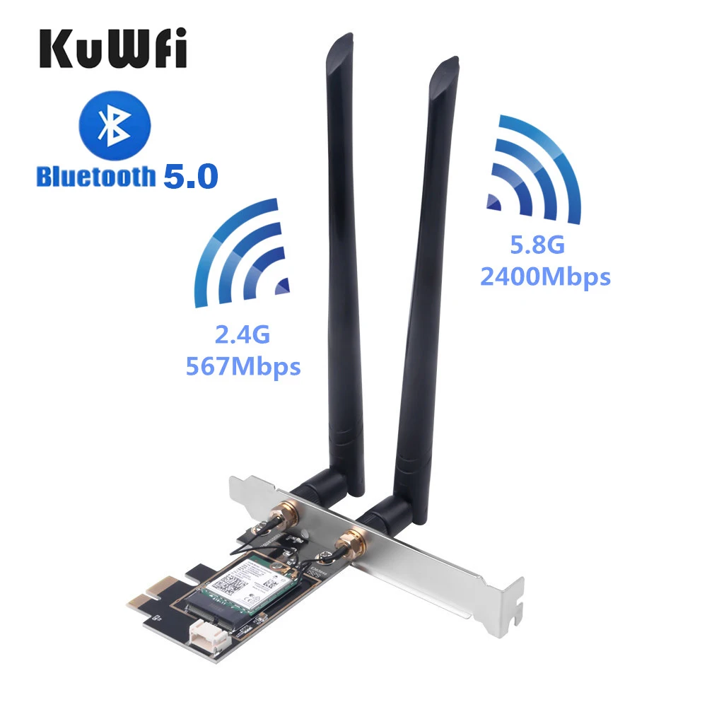 KuWFi Wifi 6 PCI-e сетевая карта Двухдиапазонная 3000 Мбит/с 802.11AX Bluetooth 5.0 Беспроводная Wifi6