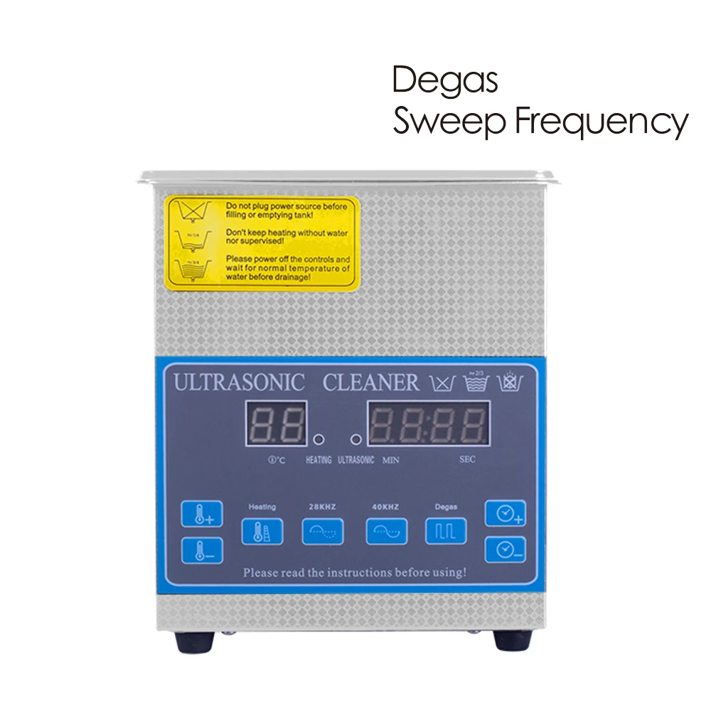 Цифровой ультразвуковой очиститель 2 л 60 Вт резервуар из нержавеющей стали