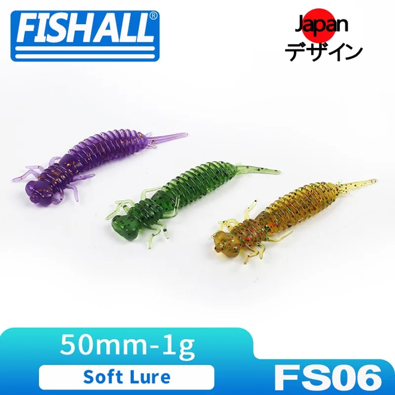 

Larva Worm Soft Lure 50mm 1g Plastic Rubber Bait For Bass Pike With Salt and Smell Fishing