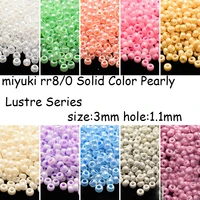 miyuki 3mm diy beads round rocailles imported from japan solid color pearly lustre series 5g