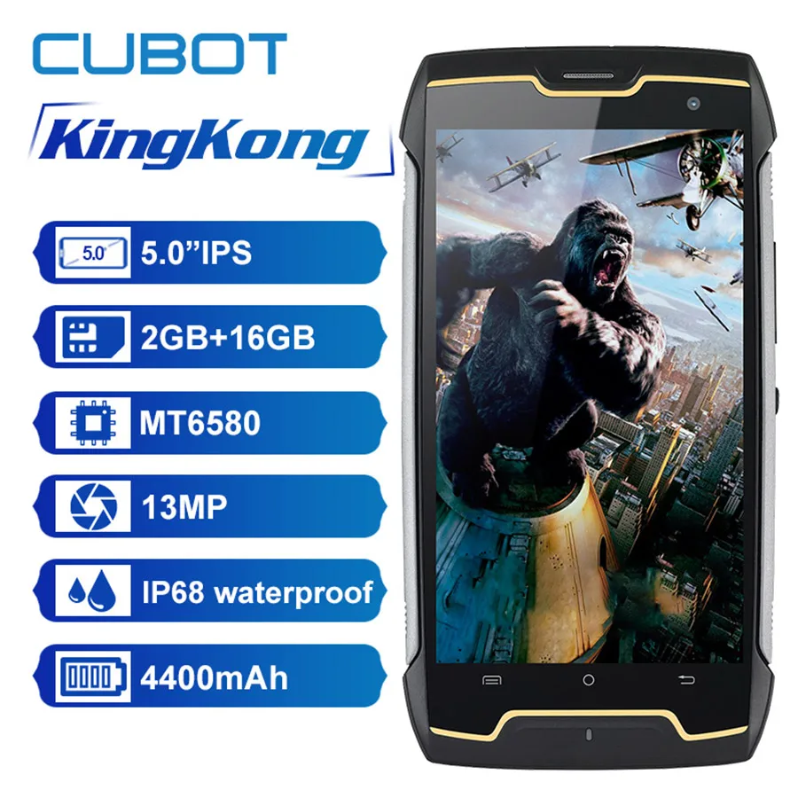 Cubot KingKong смартфон с 5 5-дюймовым дисплеем четырёхъядерным процессором MT6580 ОЗУ 2 Гб