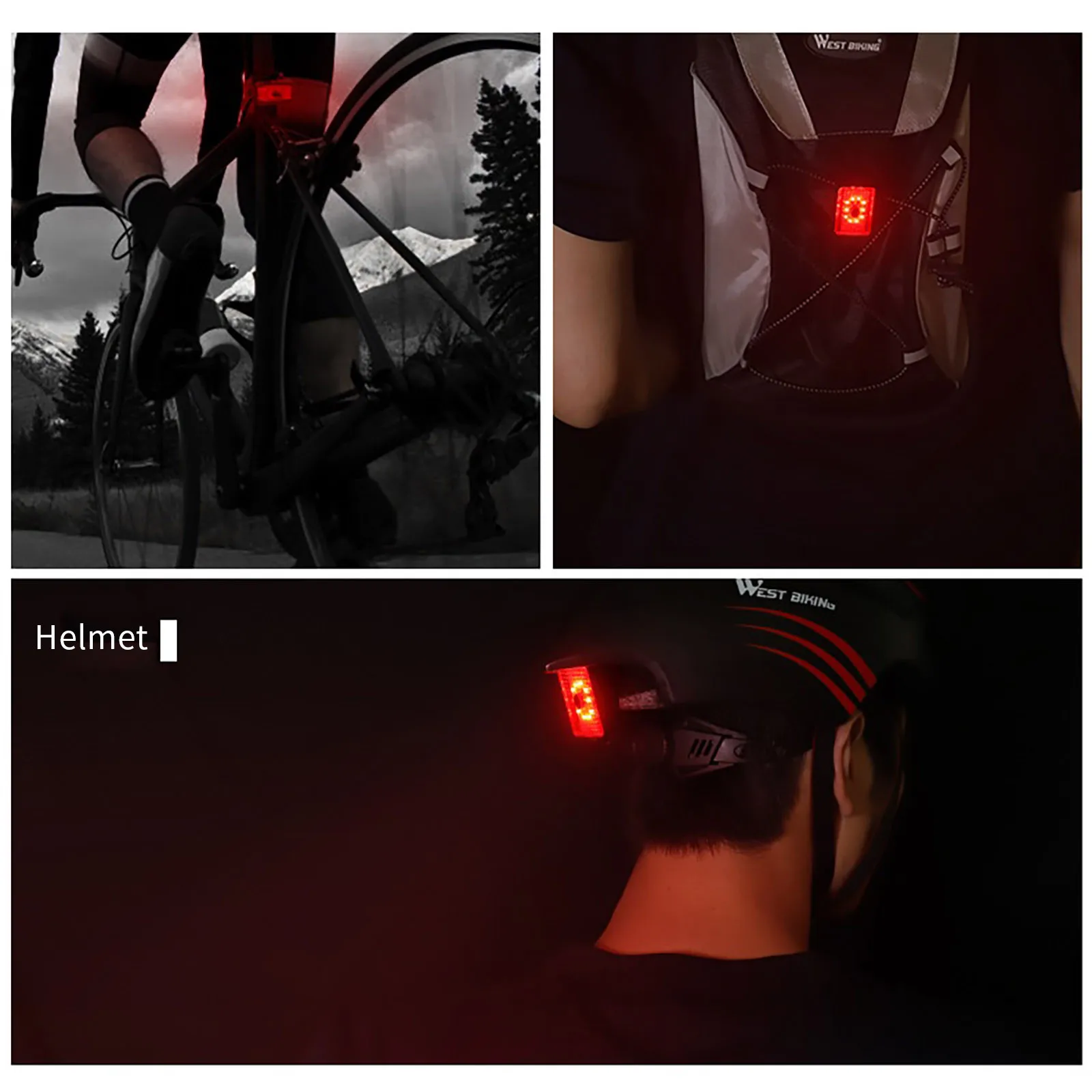 

New Bike Light Usb Reminder Light Bicycle Safety Tail Light Bicycle Helmet Tail Light Bicycle Accessories