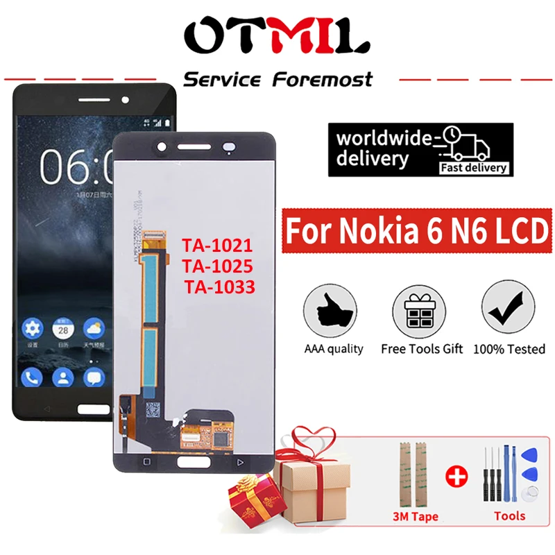 5 &quotОригинальный ЖК-дисплей для Nokia 6 TA-1021 TA-1025 TA-1033 сенсорный экран дигитайзер