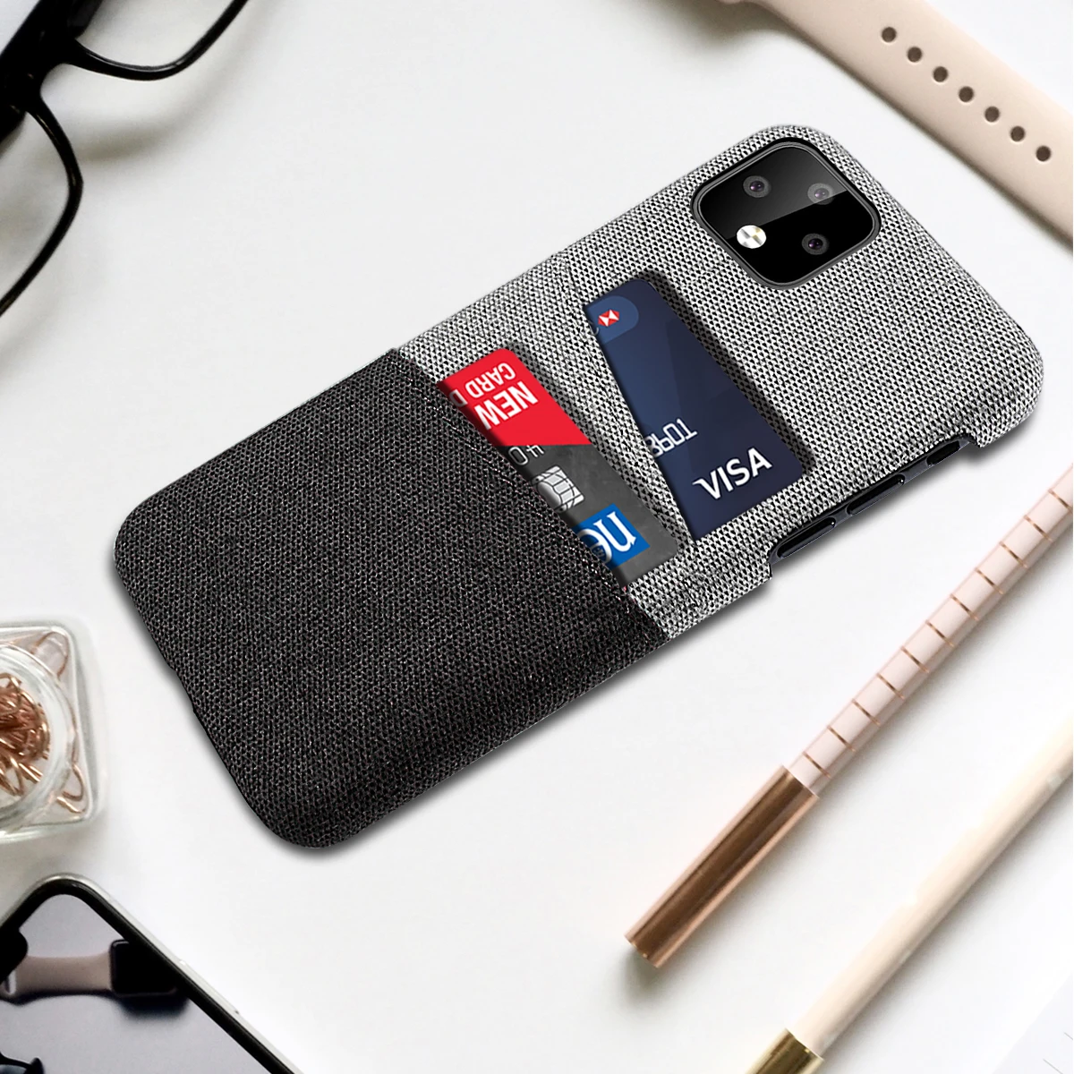 Чехол для карт Google Pixel 4 XL тонкий жесткий защитный чехол бумажник из матовой ткани