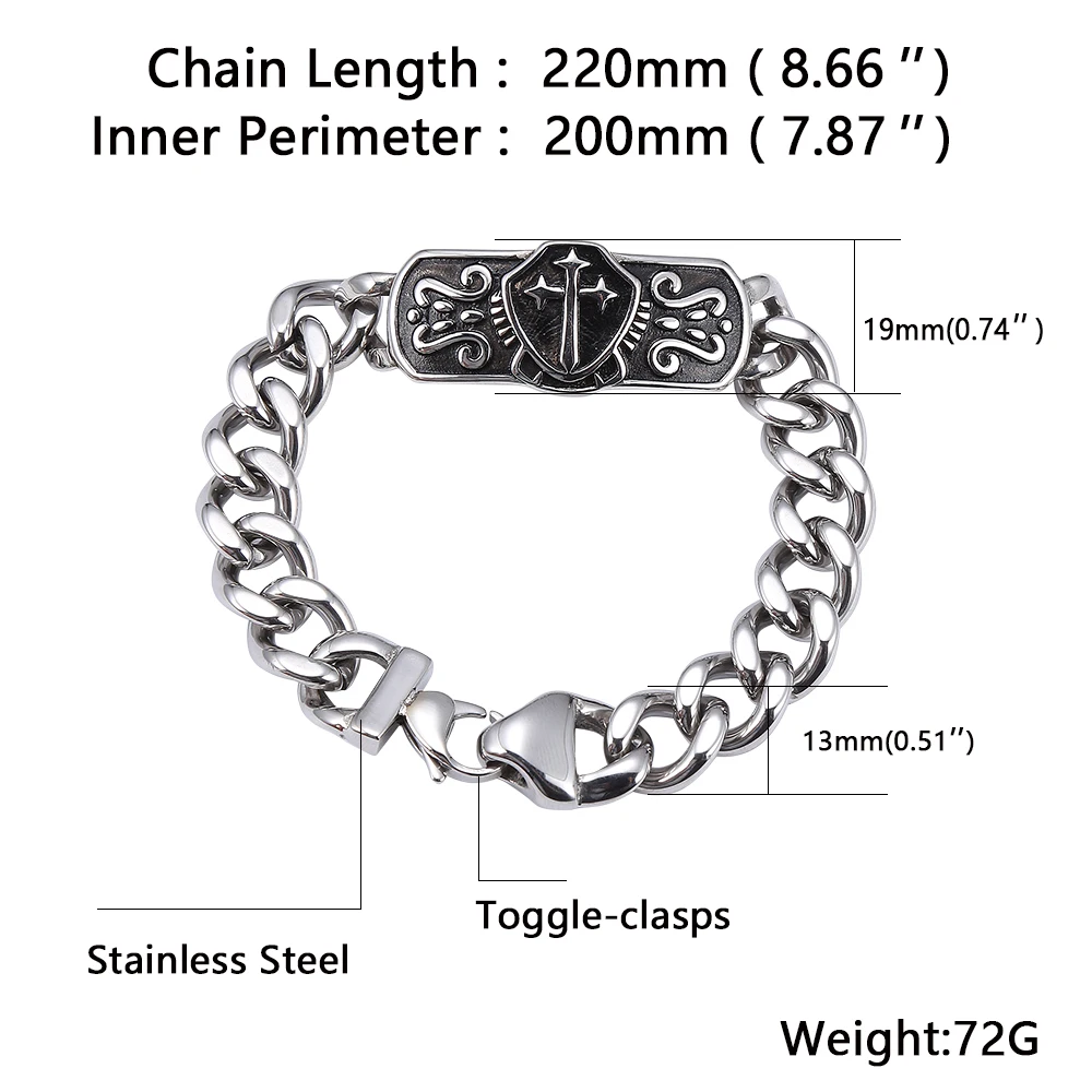 Браслеты мужские металлические в стиле панк GS0016 | Украшения и аксессуары