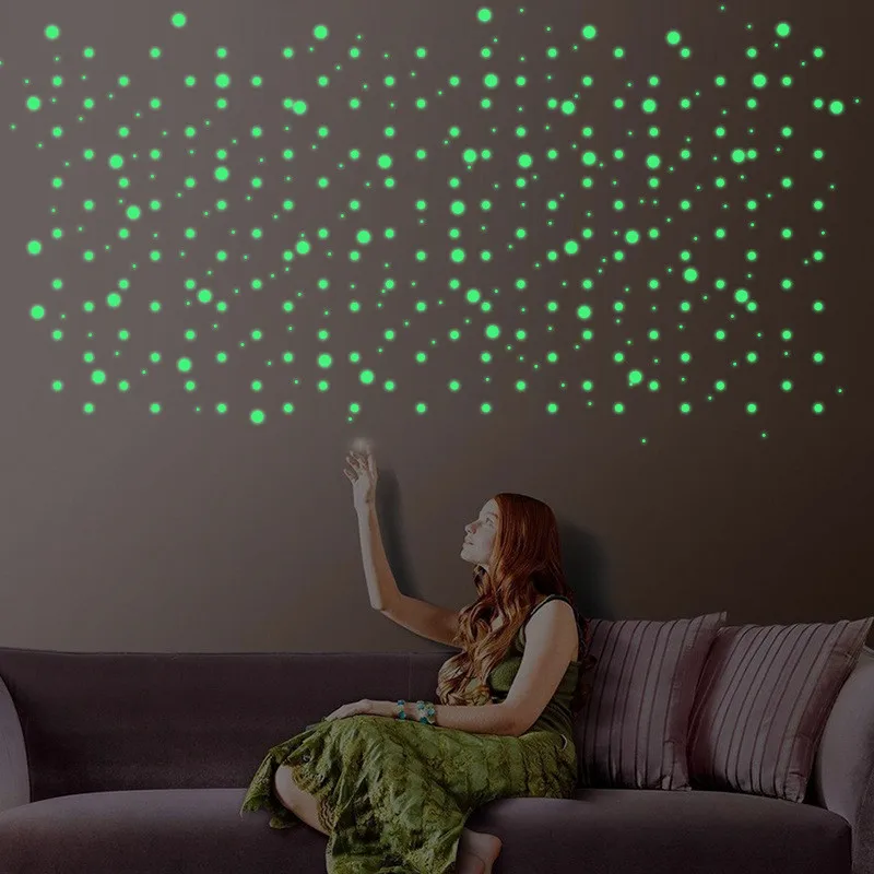 Светится в темноте наклейка светящаяся Звезда Луна DIY фосфоресцирующая