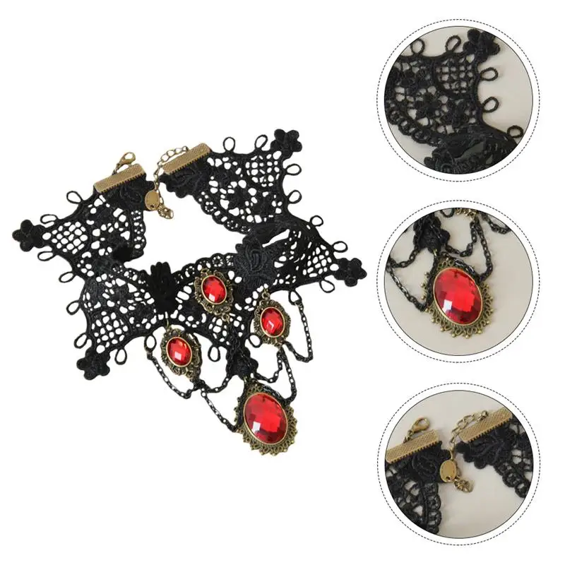 

1pc Stylish Gothic Neck Chain Neck Adornment Lace Necklace for Cosplay Halloween Lady