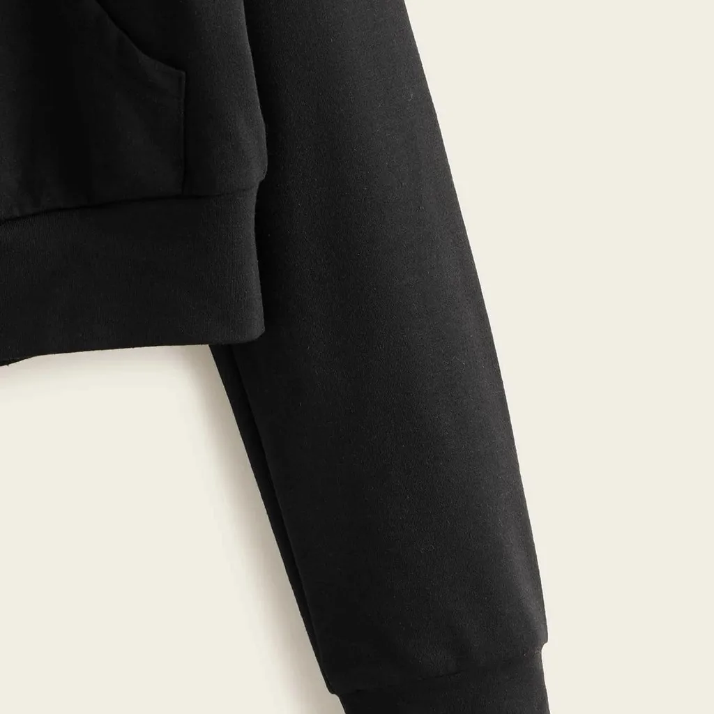 Women Casual Solid Long Sleeve Zipper Pocket Shirt Hooded Sweatshirt Tops Sudaderas Con Capucha Куртка Женская Весна Оверсайз