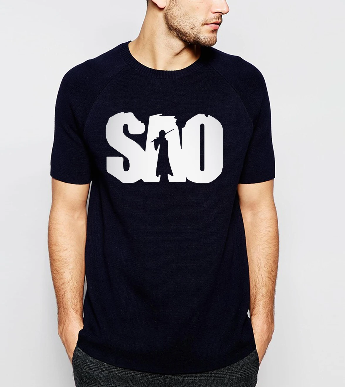 Футболка аниме меч искусство онлайн короткий рукав хлопок SAO печать Летняя