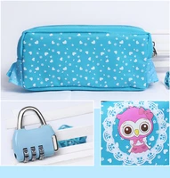 with a password lock korean simple flower girl pencil large capacity female junior high school students pencil box stationery