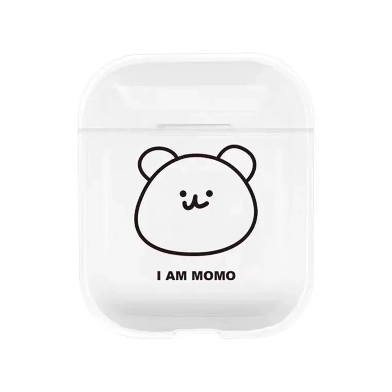 

transparent clear simple cute bear cartoon soft silicon earphone case for airpods 2 1 protective shell cover cases for airpods 1