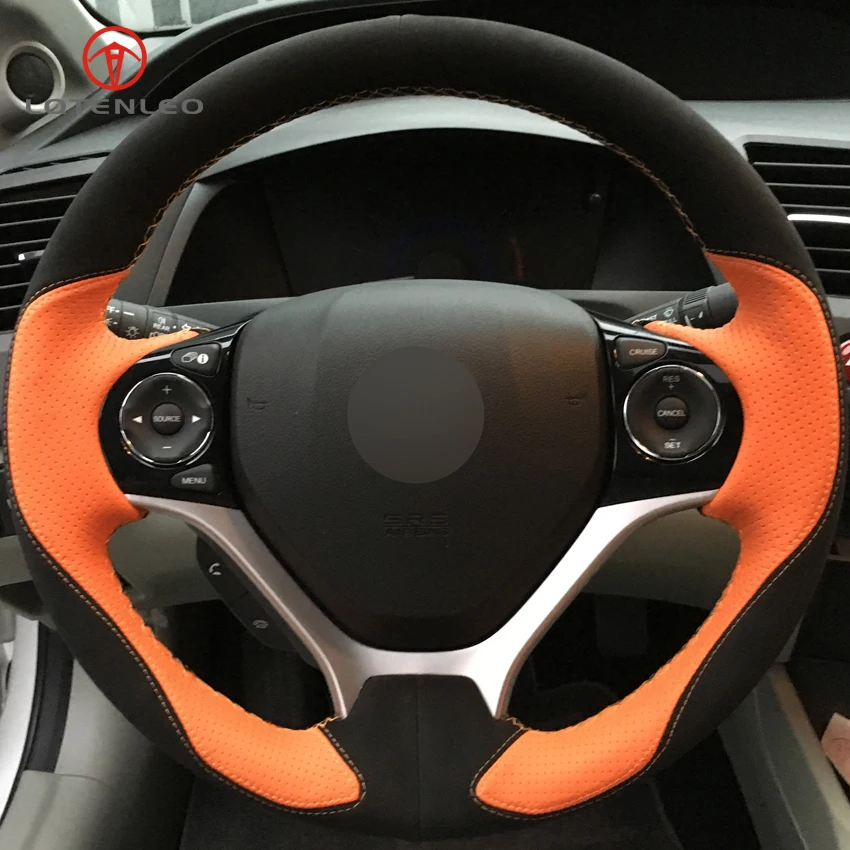 LQTENLEO черная замша оранжевая кожа сделай сам прошитая вручную Автомобильная