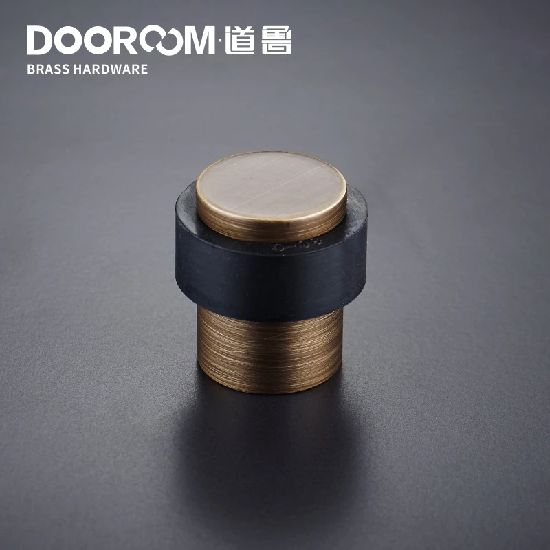 Dooroom латунь Экологичная Резина дверные остановки дверной ограничитель для ванной сверхпрочные напольные крепления бампер не Магнитный Дверной доводчик - Цвет: AB