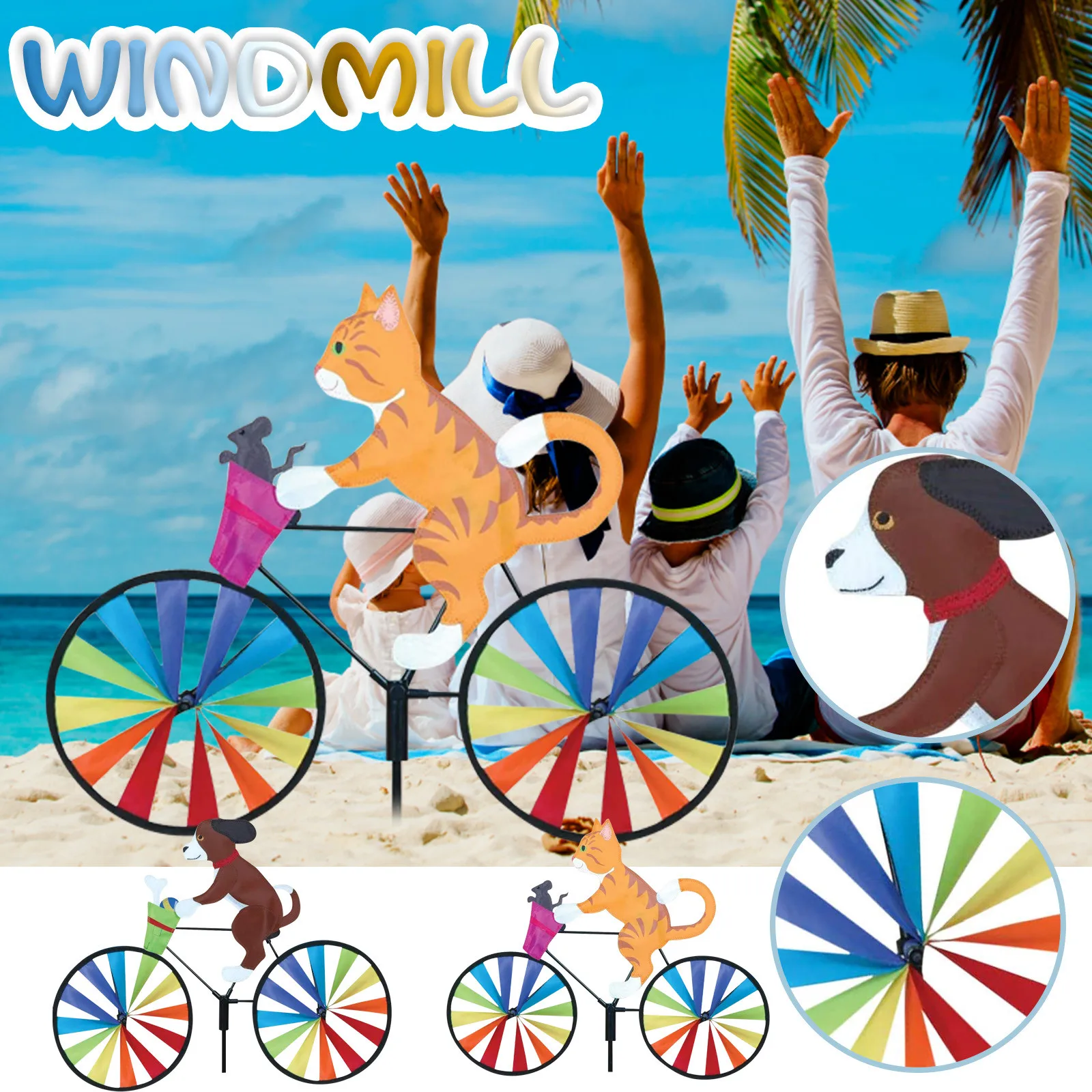 

Ornament Animal Windmill -Spinner Pole Garden Yard Lawn Windmill Lawn Windmill