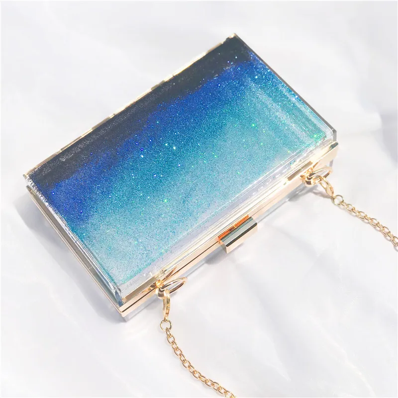 

Женские вечерние сумочки с клапаном, прозрачные вечерние сумочки-клатчи из АБС-пластика на цепочке, роскошная сумка из твердого песка в евр...