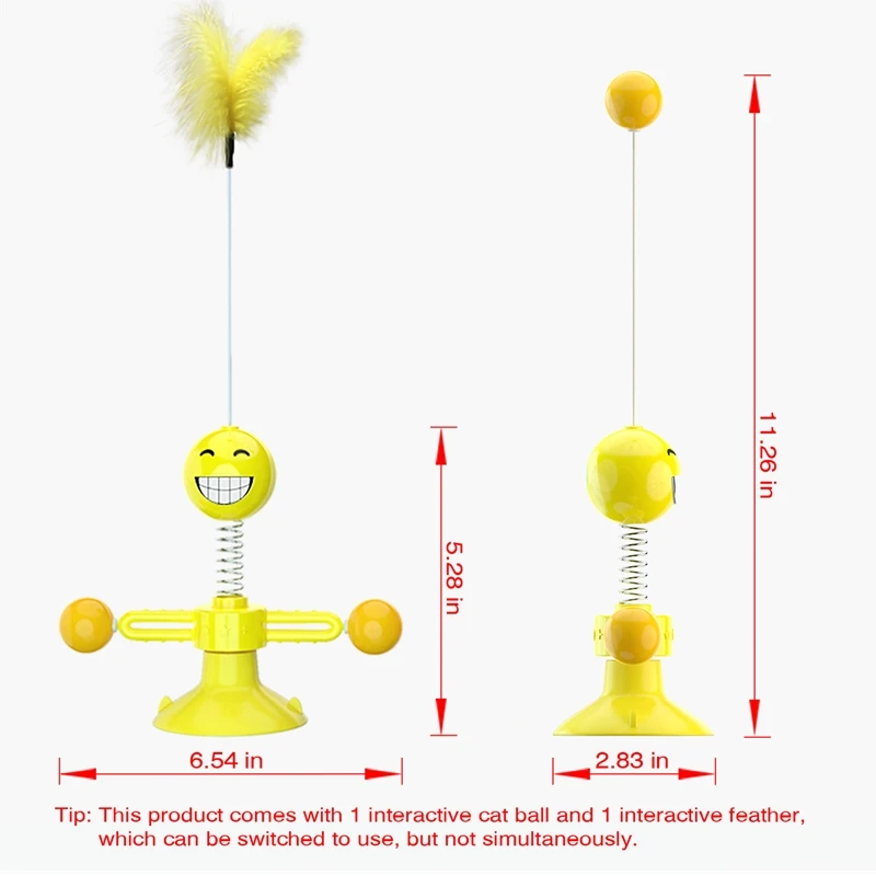 

Pet Windmill Teasing Interactive Toy Cat Toy Turntable Funny Cat Stick Puzzle Training With Catnip Feather Pet Supplies