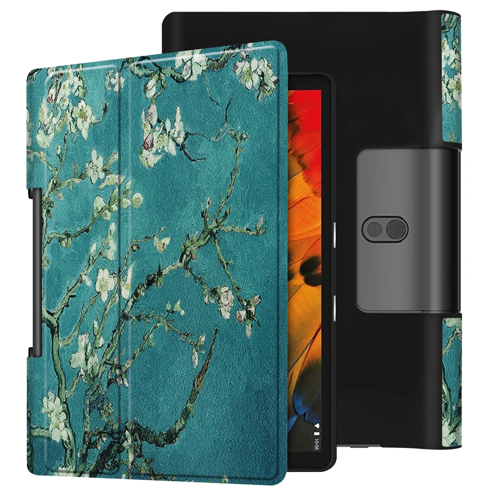 Flowers Чехол для lenovo Yoga Smart Tab YT-X705 10," чехол для планшета кожаный флип-чехол для lenovo Yoga Tab 5 YT-X705F защитный чехол - Цвет: Flowers