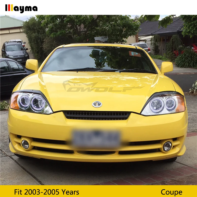 Декоративная наклейка для передней фары из углеродного волокна Hyundai Coupe 2003 2005