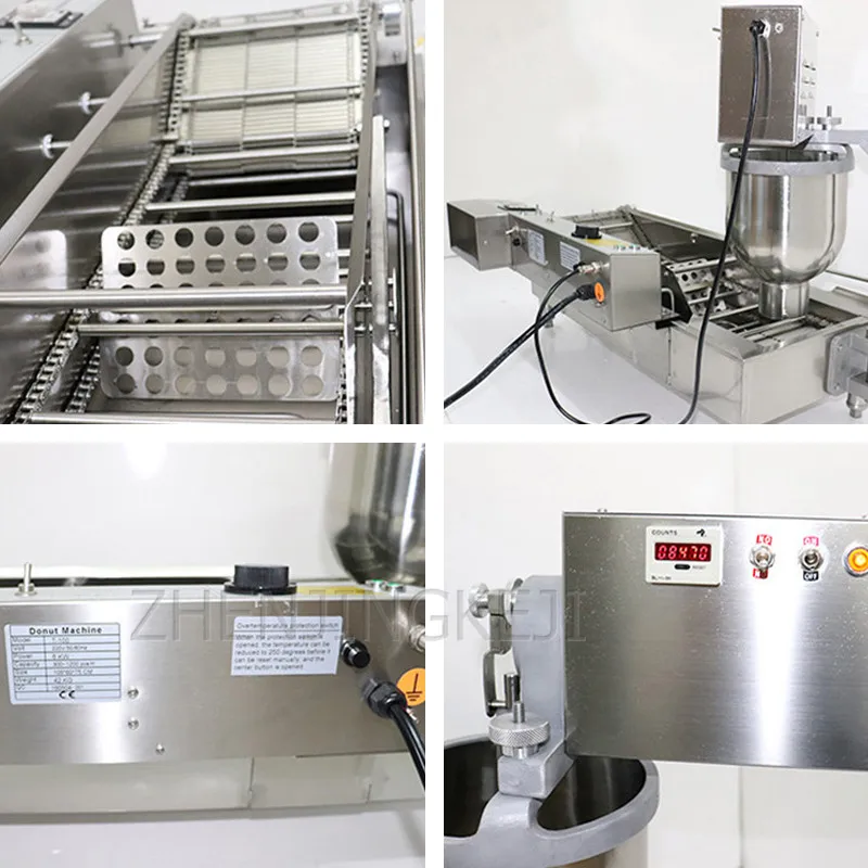 

Electric Donut Double Row Commercial Machine Automatic Fried Snack Multifunction Food Processing Machine Stainless Steel 6000W