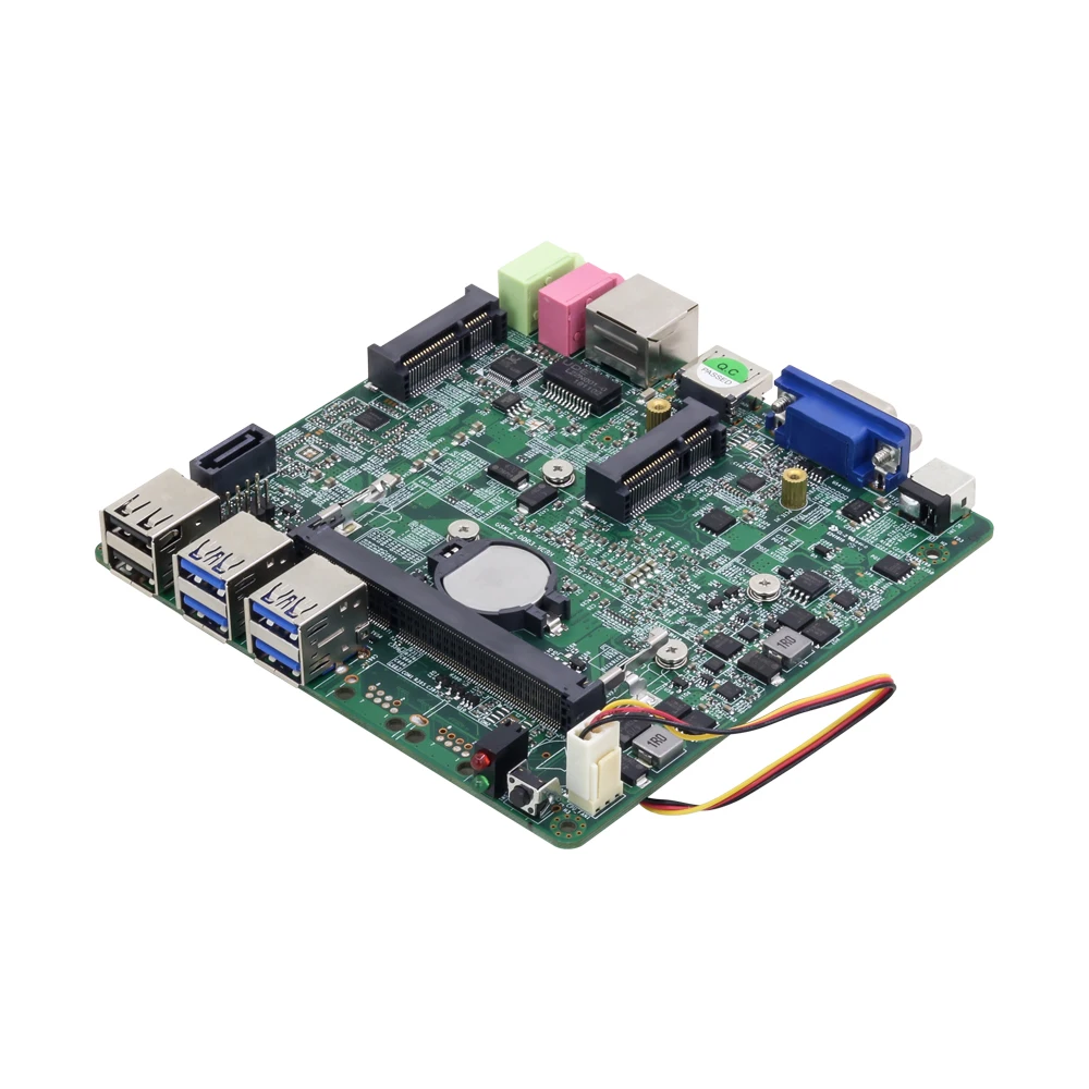 Intel Core i3-7100U мини-ПК материнская плата с радиатором 6* USB VGA HDMI Mini PCIE WiFi mSATA SATA DDR3L Gigabit LAN 12 В 5A