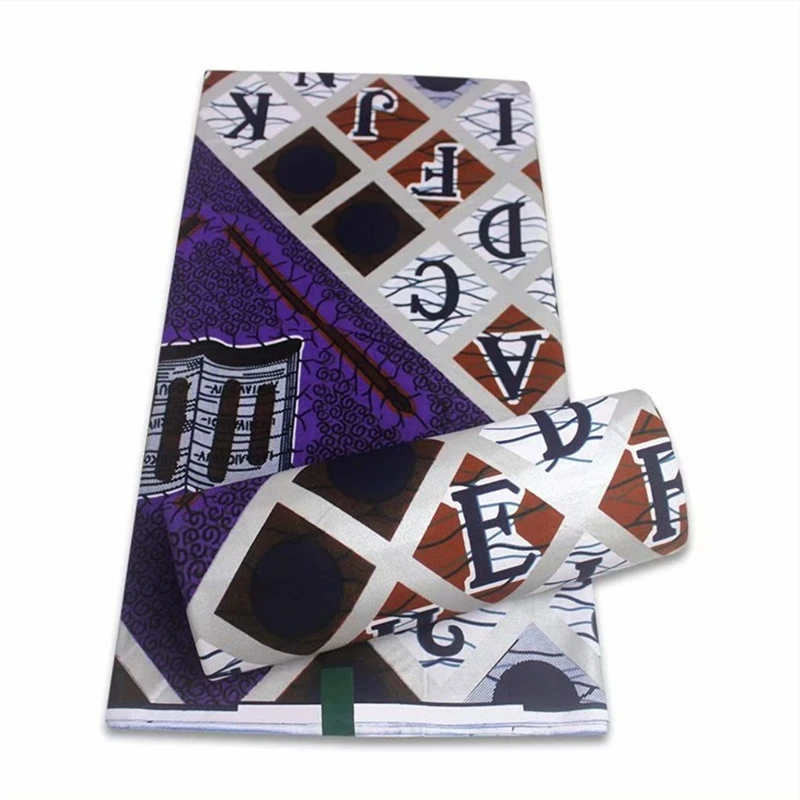 

African Gold Print Wax Fabric Real Kenet Nigerian Rapper Ankara Batik Wax Fabric 100% Cotton Material 6 Yards For Sewing VL54