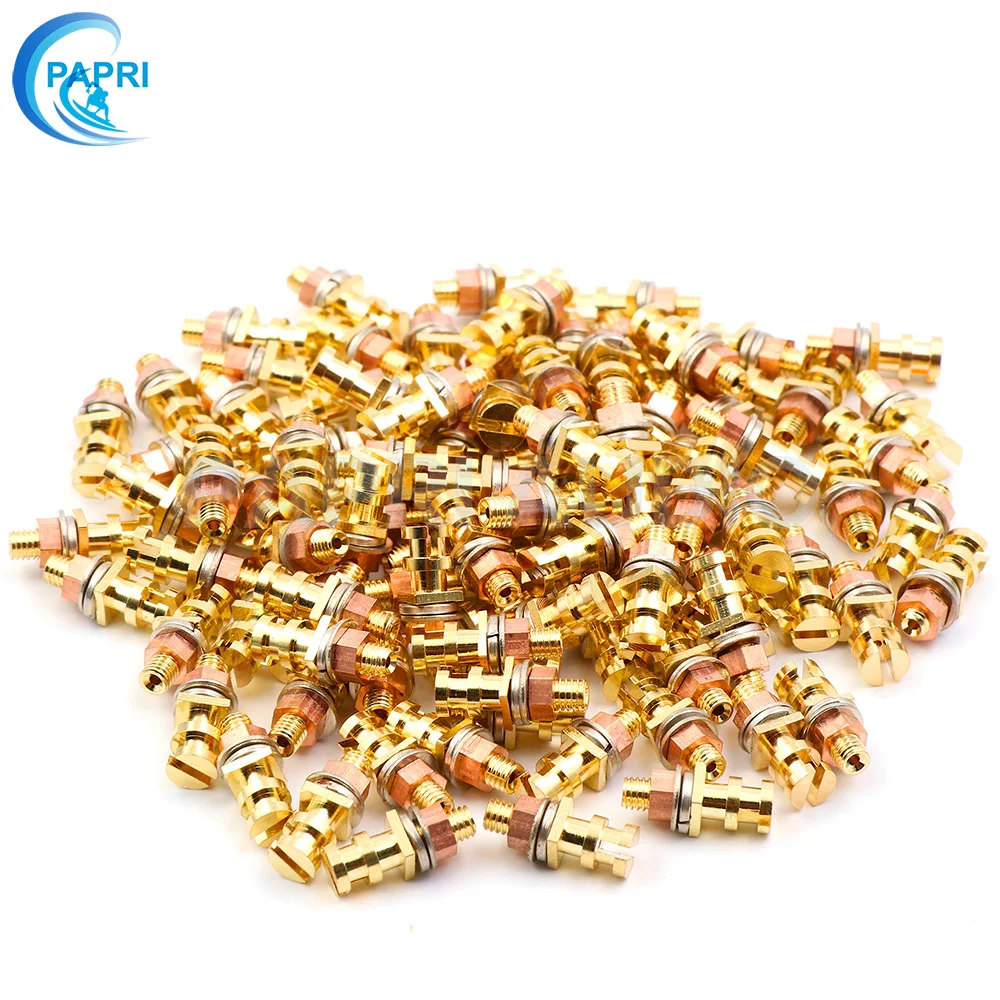 

PAPRI 100PCS Pure Brass 24K Gold Plated Tag Board Turrets Posts Lugs FR Amplifier Tube Guitar Amplifier DIY Connector