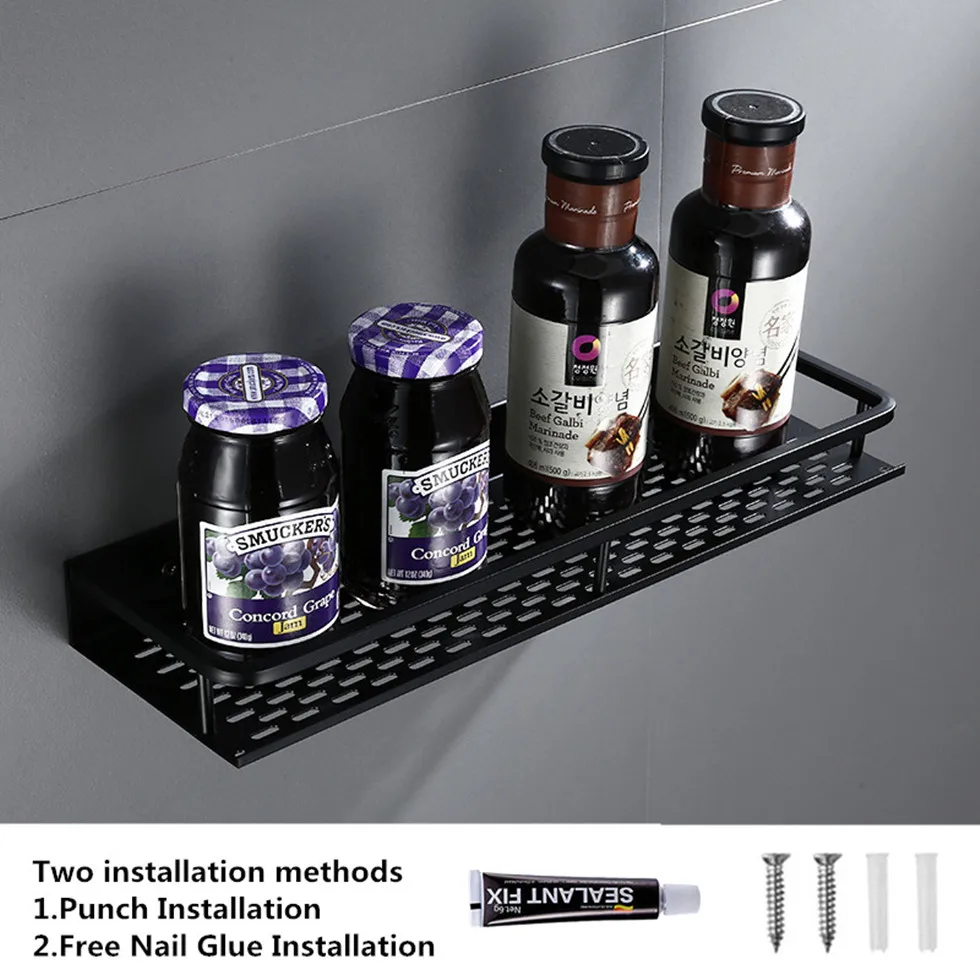 Настенный черный кухонный стеллаж кухонная посуда органайзер для хранения с