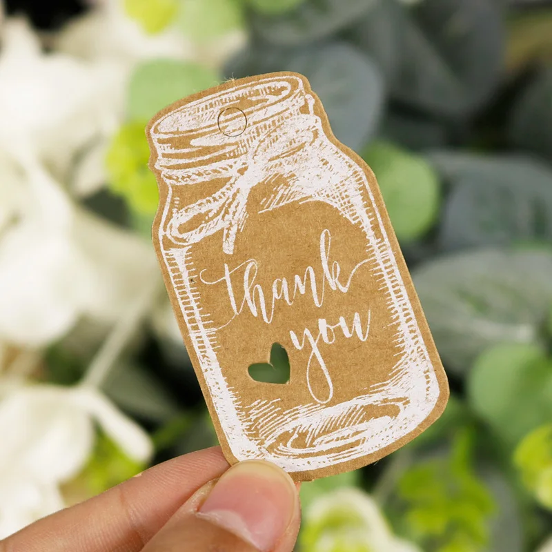 50 шт. в форме бутылки DIY крафт бумага бирка Подарочная этикетка карты спасибо