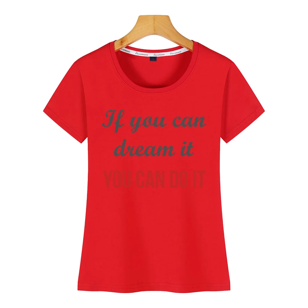 Топы футболки для женщин если вы можете мечтать сделать это Модная белая