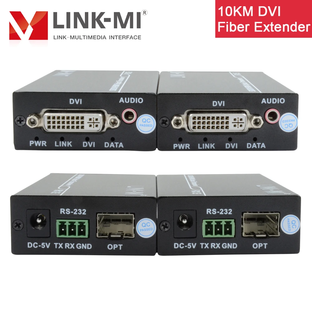 LINK MI DF02 10km DVI расширитель оптический непрессованный Full HD 1920x1080 @ 60 Гц 3 5 мм аудио 10
