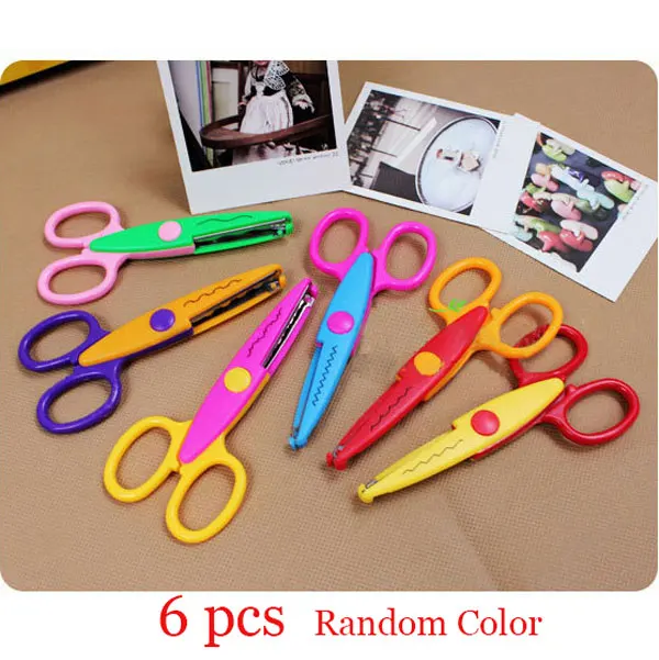 6pcs random color 6 шт./компл. Мини волна, верхний край декорирован кружевом, декоративное мастерство, suzani Школа Ножницы "сделай сам" для Скрап ручной работы малыш Работа карты повязки Бумага ножницы - Цвет: 6pcs random color
