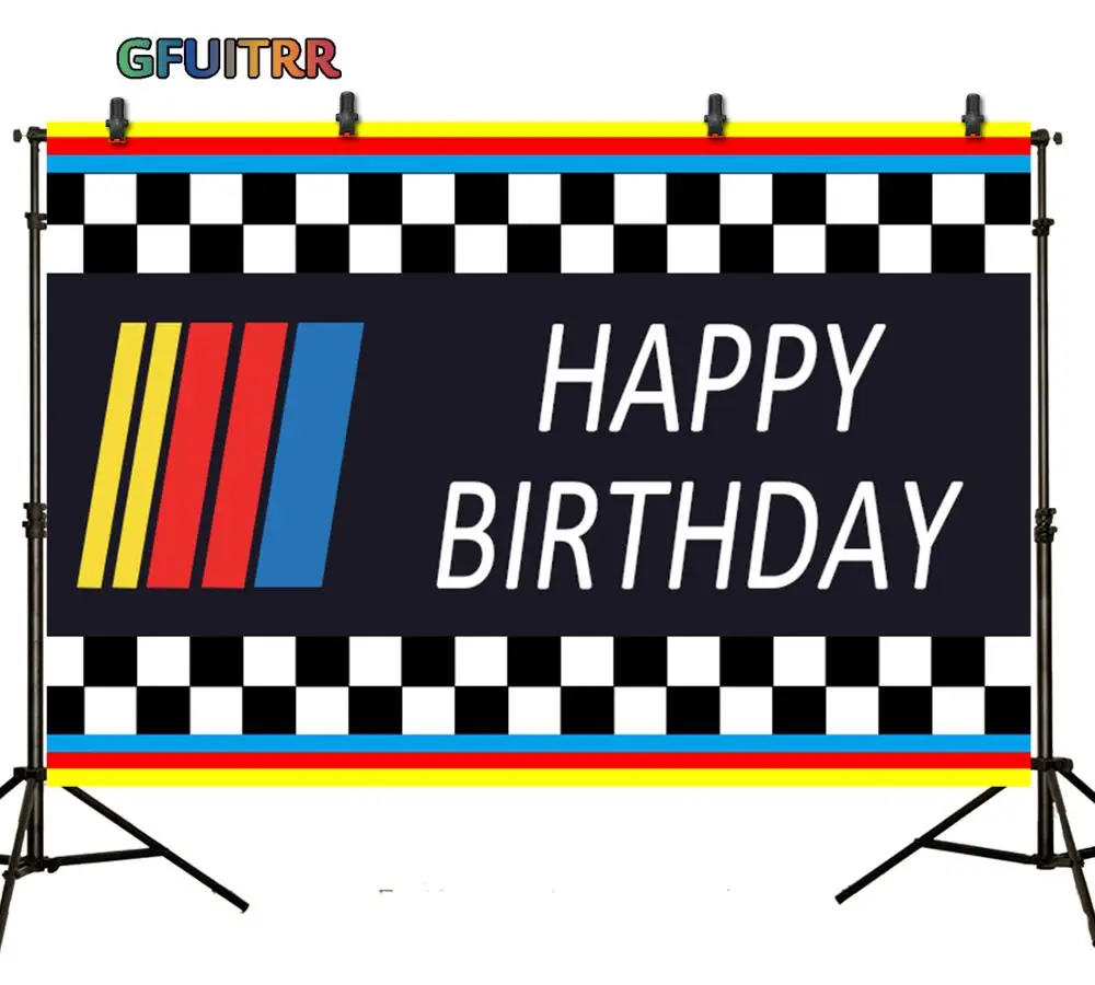 GFUITRR гоночный Баннер фотография фон для мальчиков день Рождения Вечеринка фоны