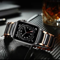 for apple watch 6 band 44mm 40mm se strap series 5 4 luxury ceramics stainless steel business bracelet for iwatch 3 42mm 38mm