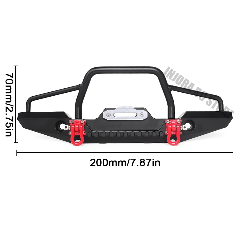 Металлический черный передний бампер со светодиодный светильник кой для 1:10 RC